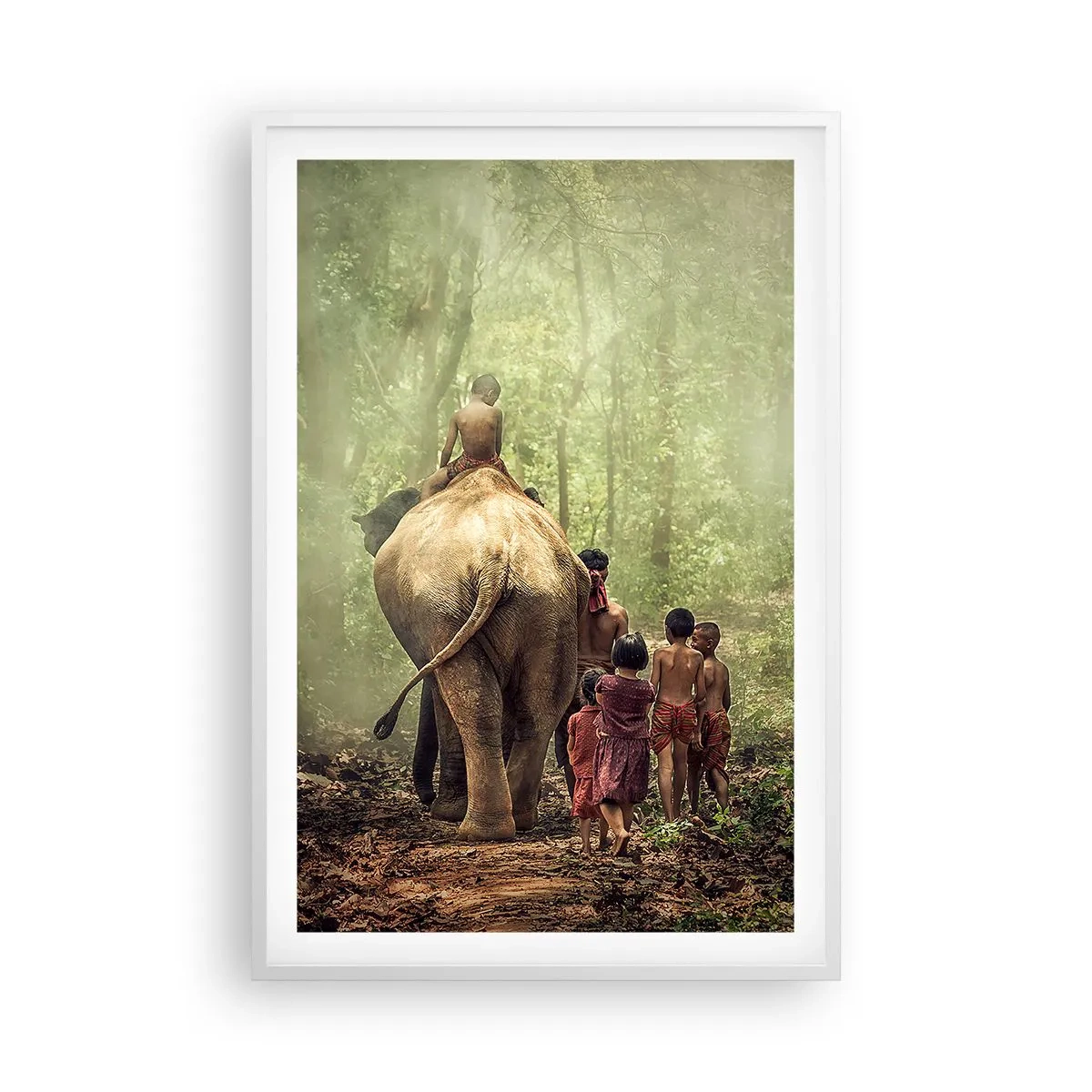 Affiche dans un cadre blanc - Poster - Nouveau livre de la jungle - 61x91 cm