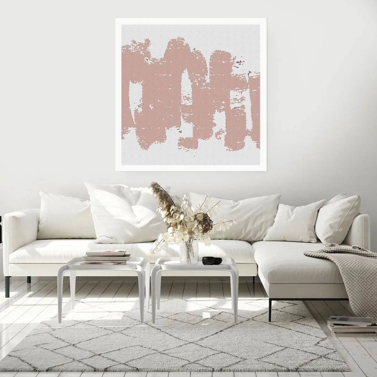 Affiche - Poster - Abstraction en rose tendre - 30x30 cm