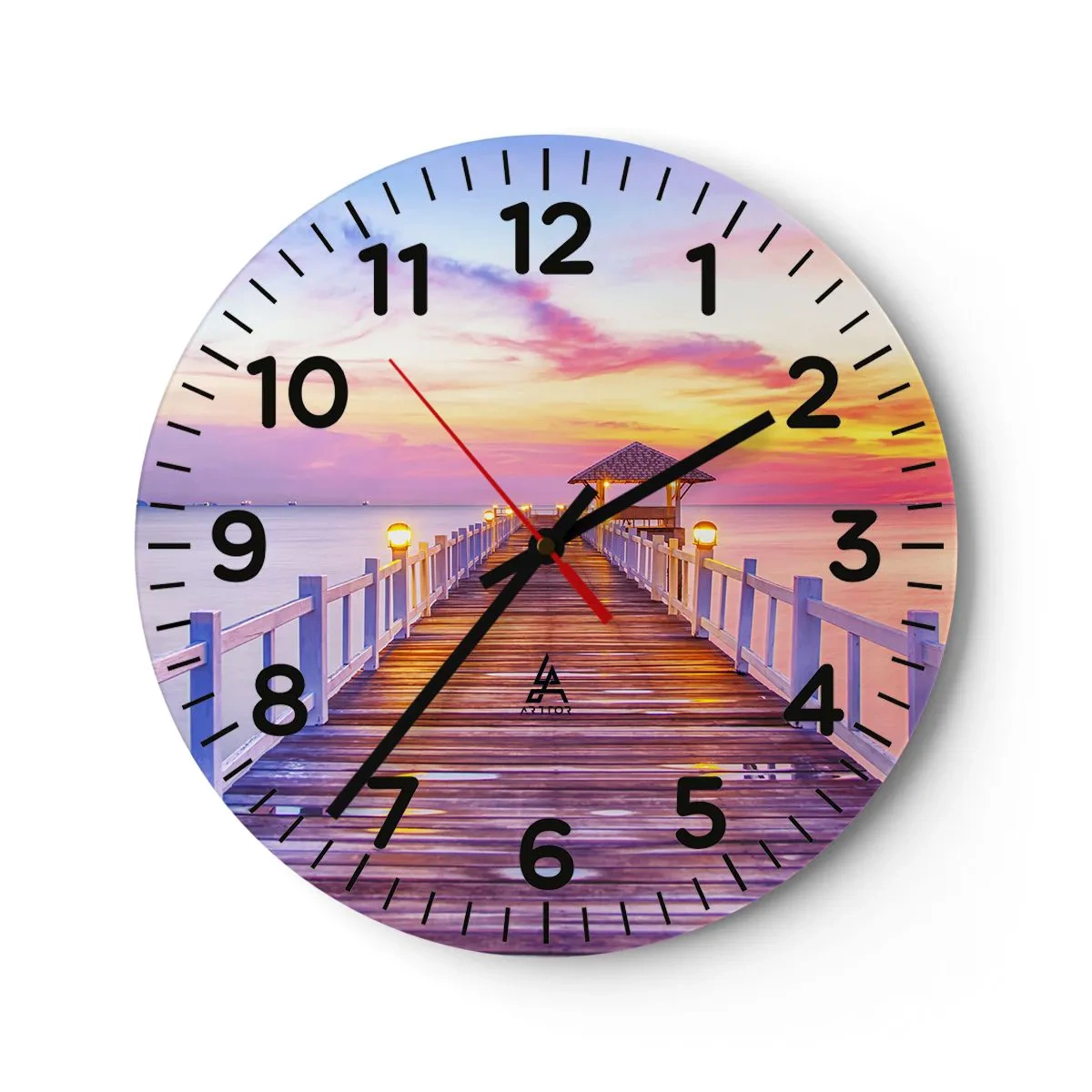 Horloge murale - Pendule murale - Le silence lilas-doré du soir - 30x30 cm