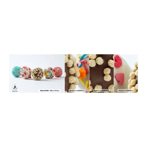 Échantillon de Papier Peint Autocollant Deluxe Sticker - La vie peut être douce - Bonbons, Des sucreries, Sucettes colorées - 100x30 cm