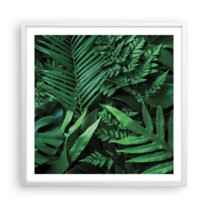 Affiche dans un cadre blanc - Poster - Emmitouflé de verdure - 60x60 cm