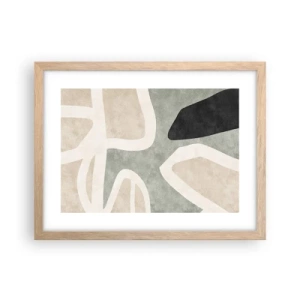 Affiche dans un chêne clair - Poster - Composition pour motif noir - 40x30 cm