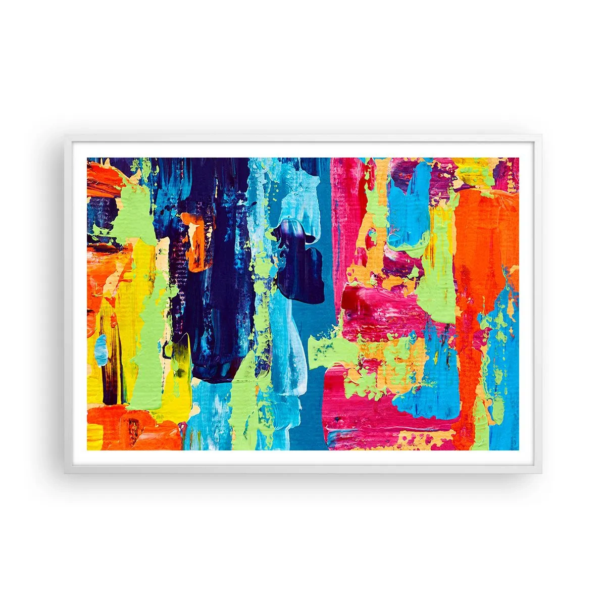 Affiche dans un cadre blanc - Poster - La vie est belle! - 100x70 cm