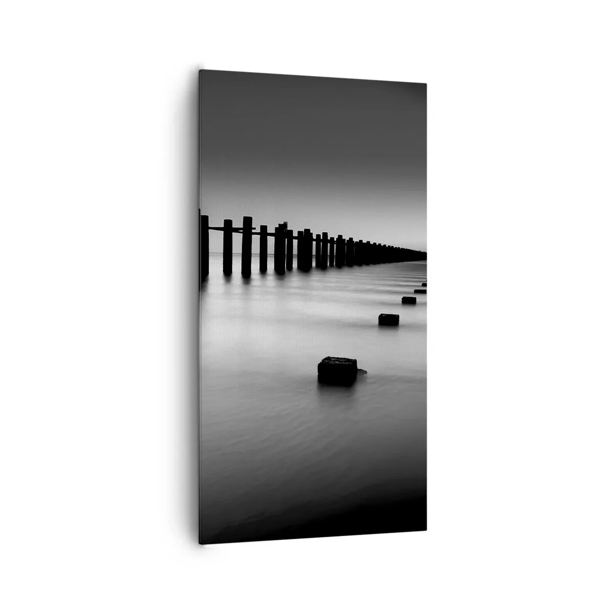 Impression sur toile - Image sur toile - Distance grise dans le brouillard - 65x120 cm