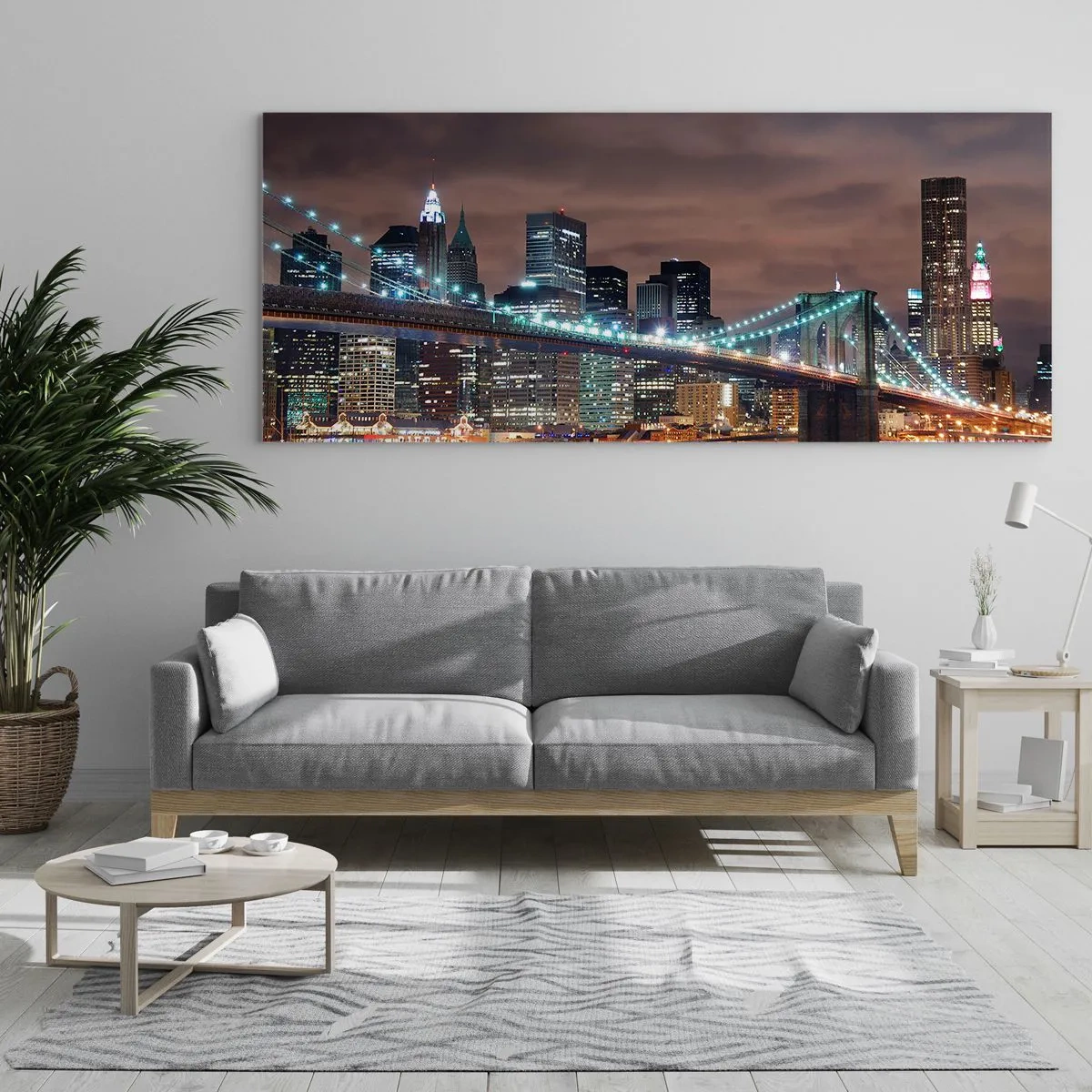 Impression sur verre - Image sur verre - Lumières des grandes villes - 90x30 cm