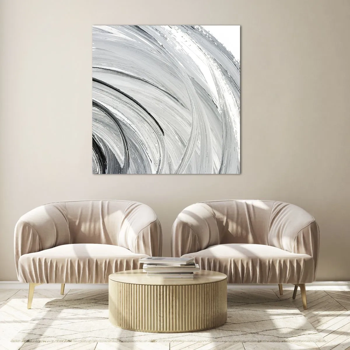 Impression sur verre - Image sur verre - Composition orbitale - 70x70 cm