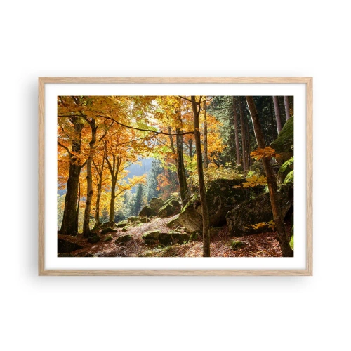 Affiche dans un chêne clair - Poster - Il est temps de se détendre - 70x50 cm