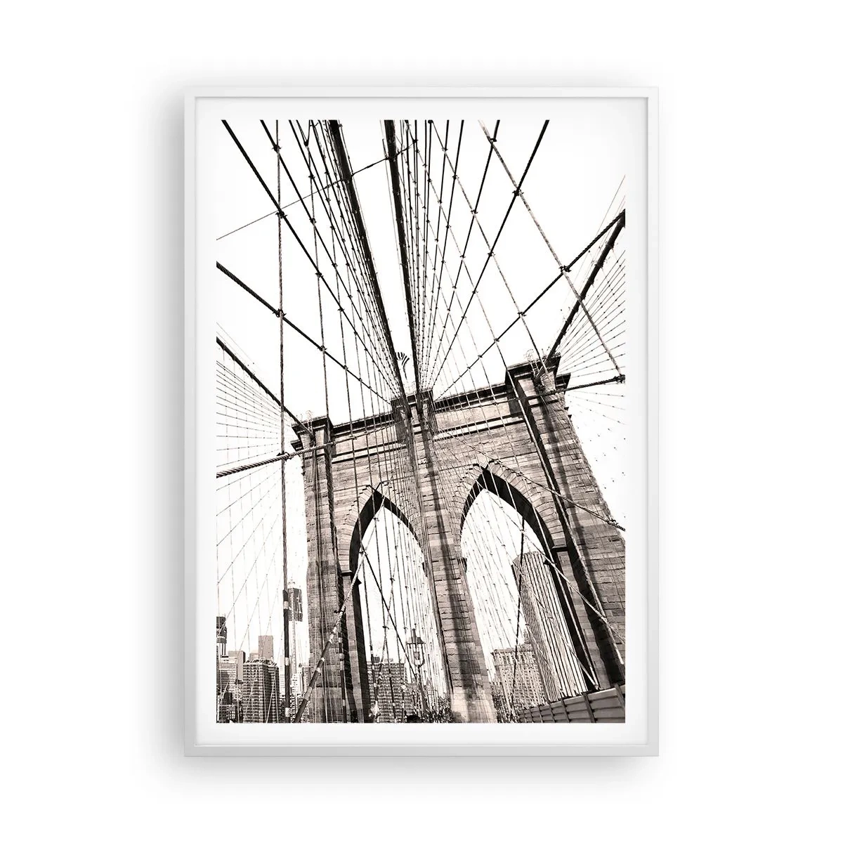 Affiche dans un cadre blanc - Poster - Cathédrale New Yorkaise - 70x100 cm
