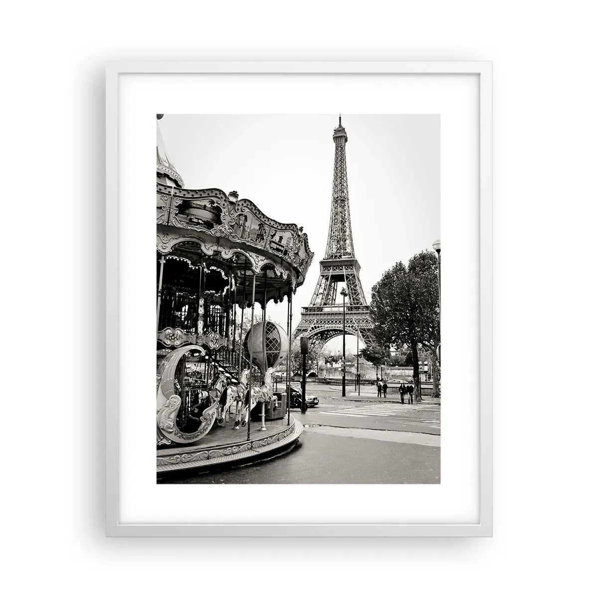 Affiche dans un cadre blanc - Poster - Aussi amusant, ce n'est qu'à Paris - 40x50 cm