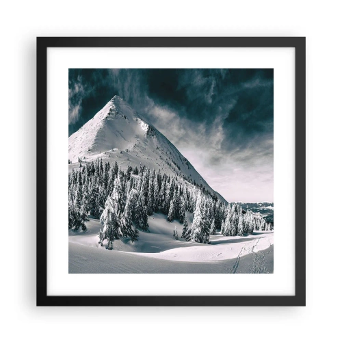 Affiche dans un cadre noir - Poster - Le pays de la neige et de la glace - 40x40 cm