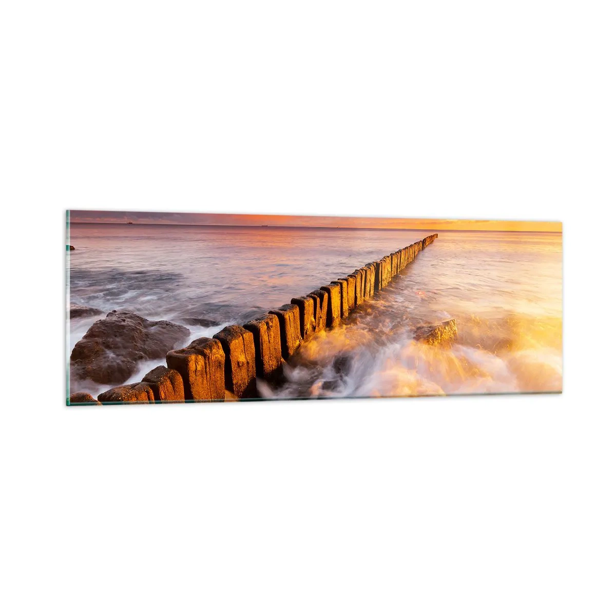 Impression sur verre - Image sur verre - La douceur des vagues - 90x30 cm