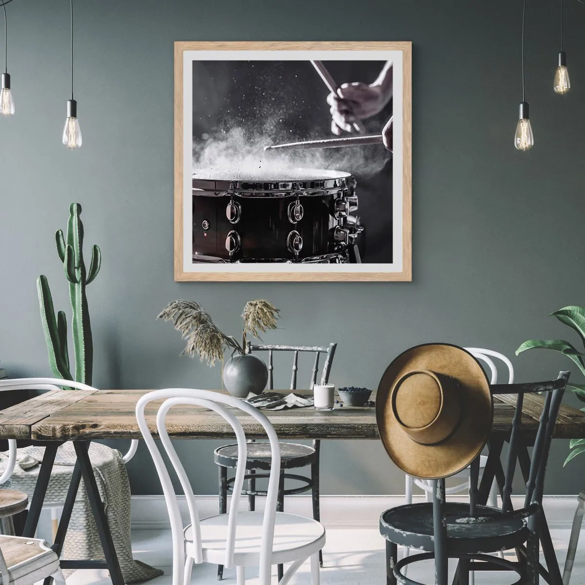 Affiche dans un chêne clair - Poster - Tempo de la musique - 30x30 cm