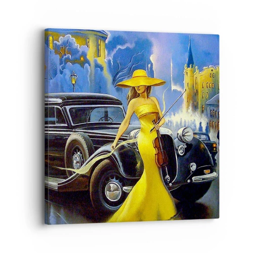 Impression sur toile - Image sur toile - Nocturne pour violon et amour - 30x30 cm