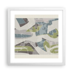 Affiche dans un cadre blanc - Poster - Composition derrière la vitre - 40x40 cm