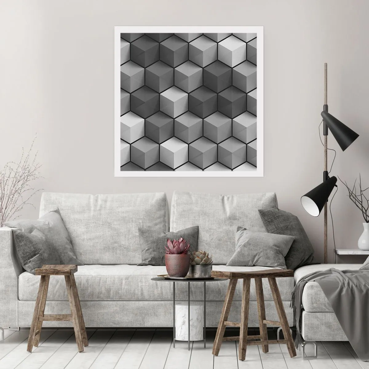 Affiche - Poster - Puzzle cubiste - 60x60 cm