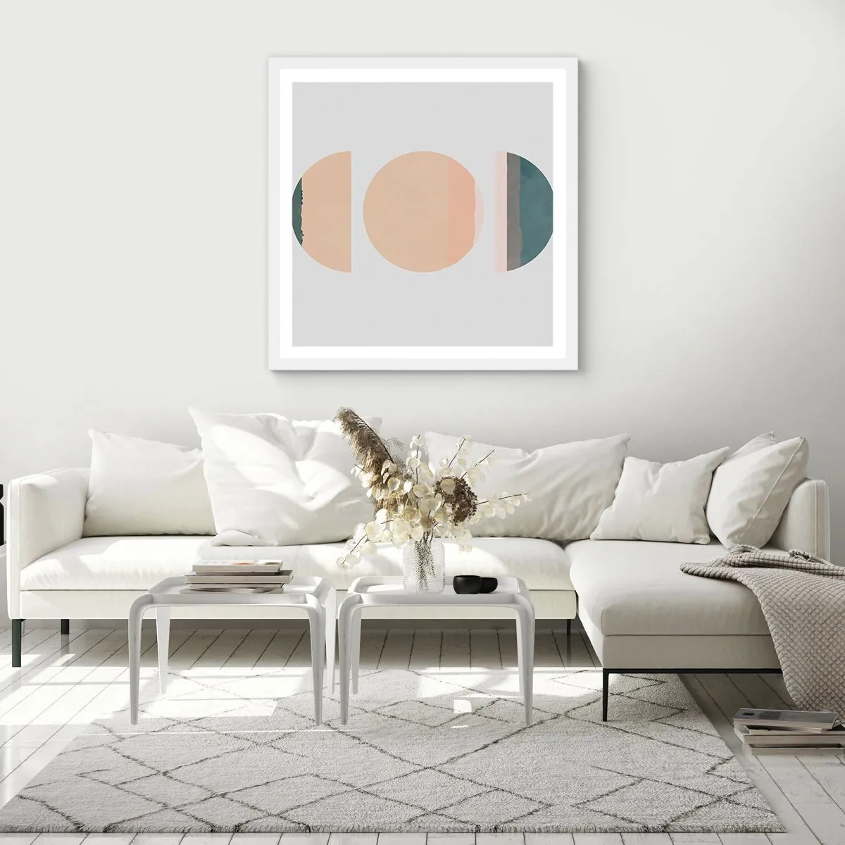 Affiche dans un cadre blanc - Poster - Cercles après cercles - 60x60 cm