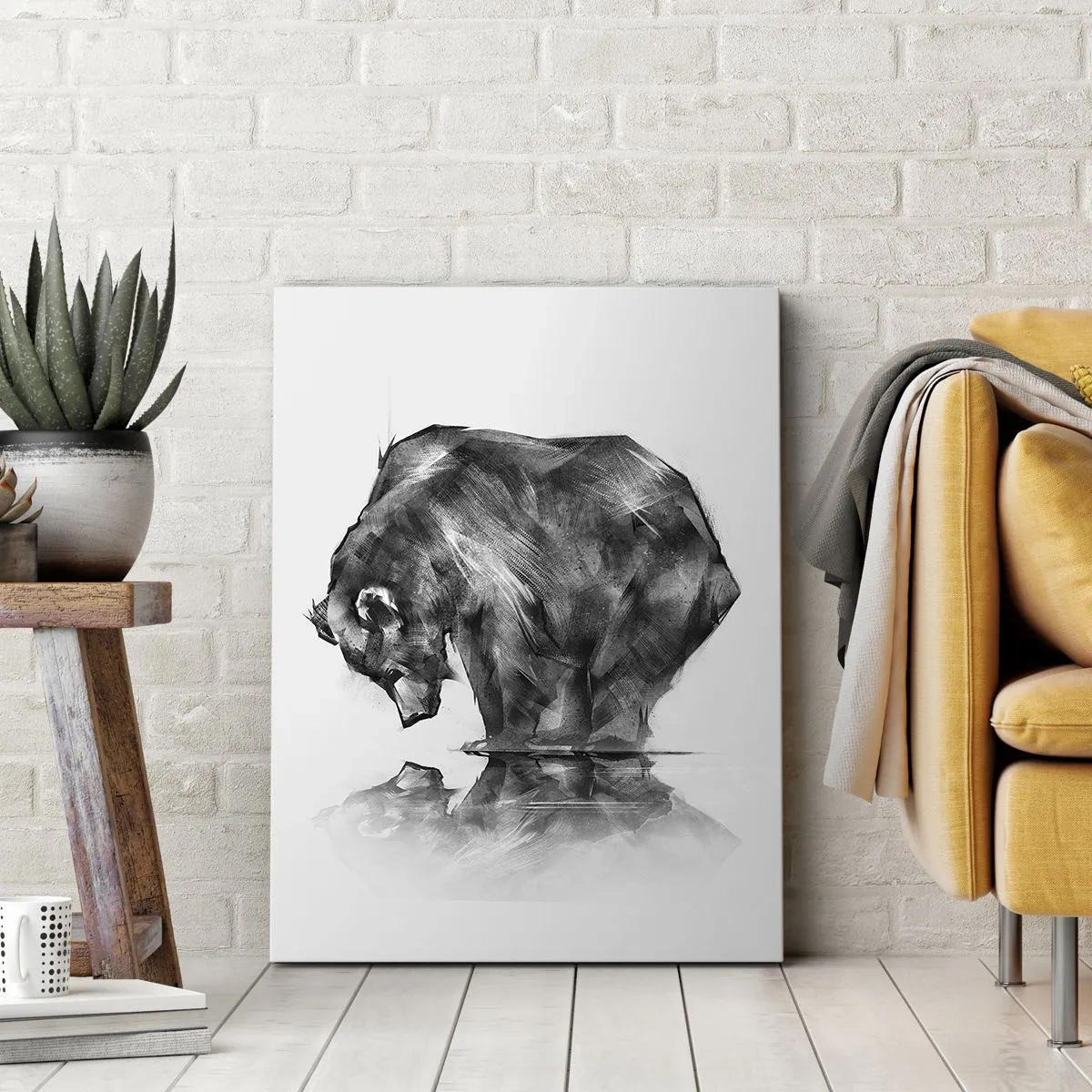 Impression sur toile - Image sur toile - Ravi de rencontrer quelqu'un de proche - 65x120 cm