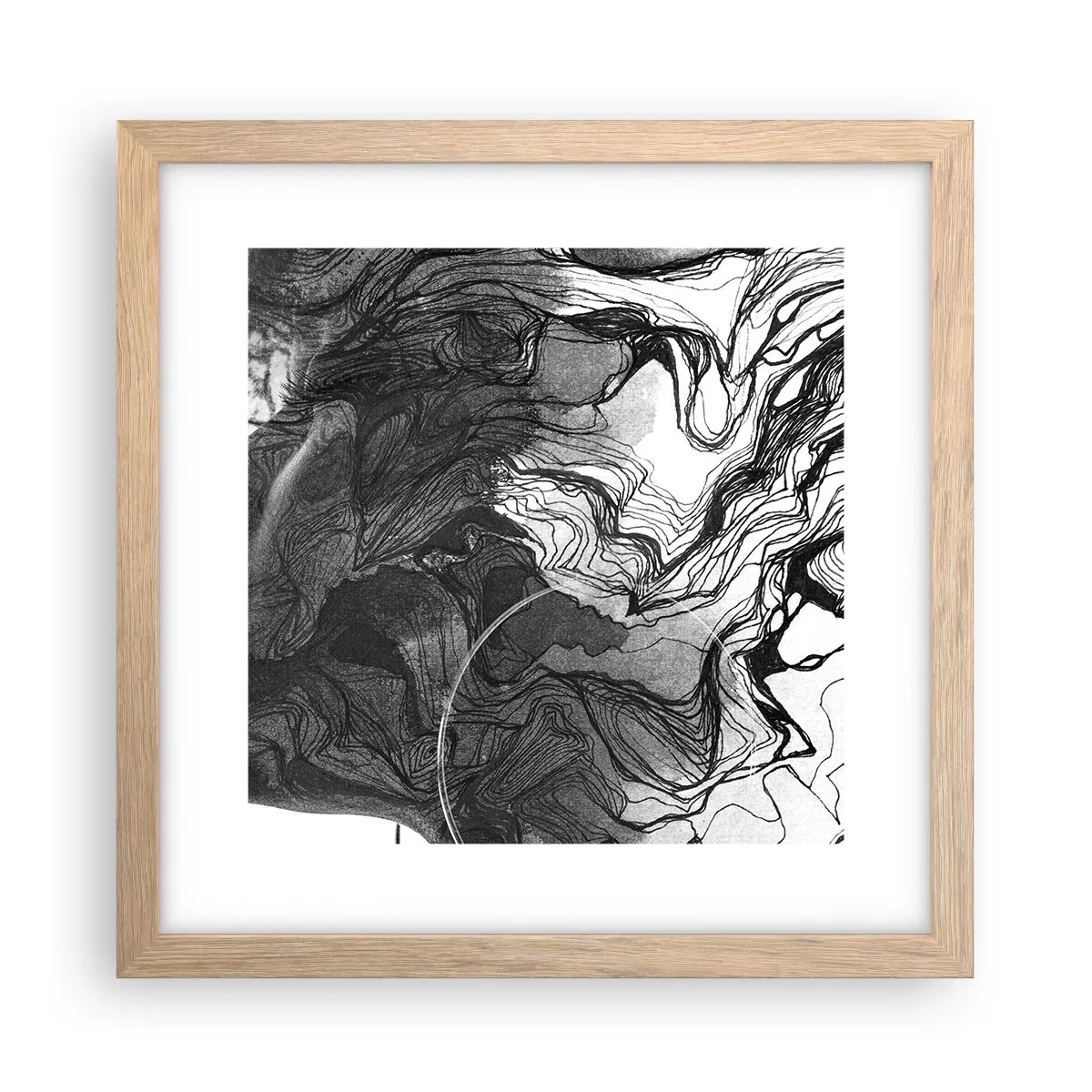 Affiche dans un chêne clair - Poster - Emmêlé dans les rêves - 30x30 cm