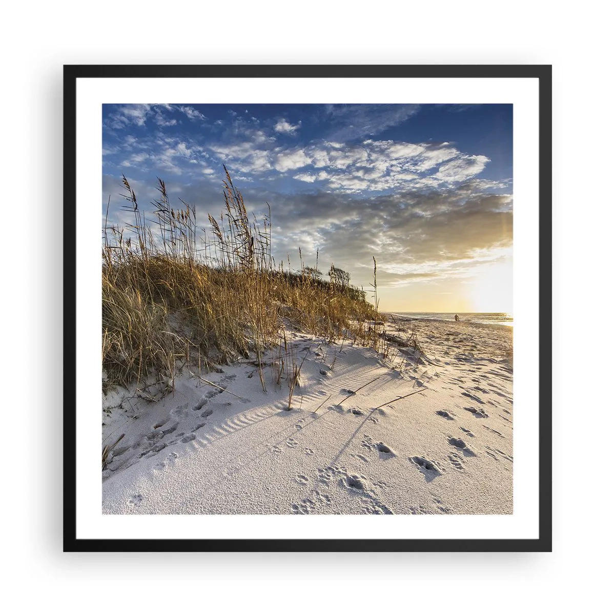 Affiche dans un cadre noir - Poster - Invitation à la ballade - 60x60 cm