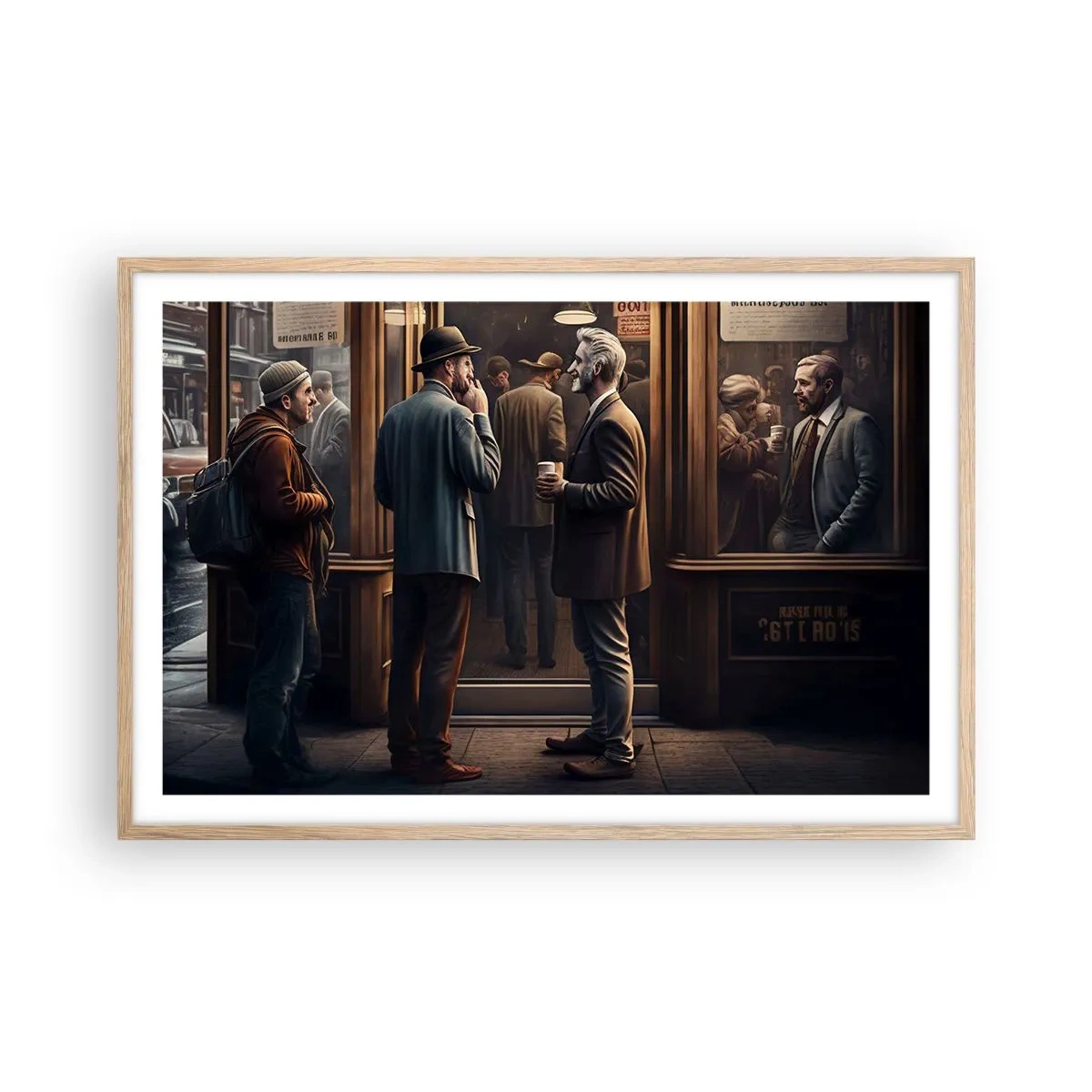 Affiche dans un chêne clair - Poster - Bon moment de la journée - 91x61 cm