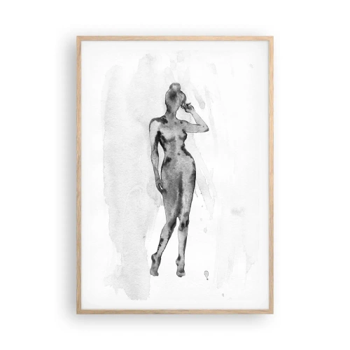 Affiche dans un chêne clair - Poster - Etude de l'idéal de la féminité - 70x100 cm