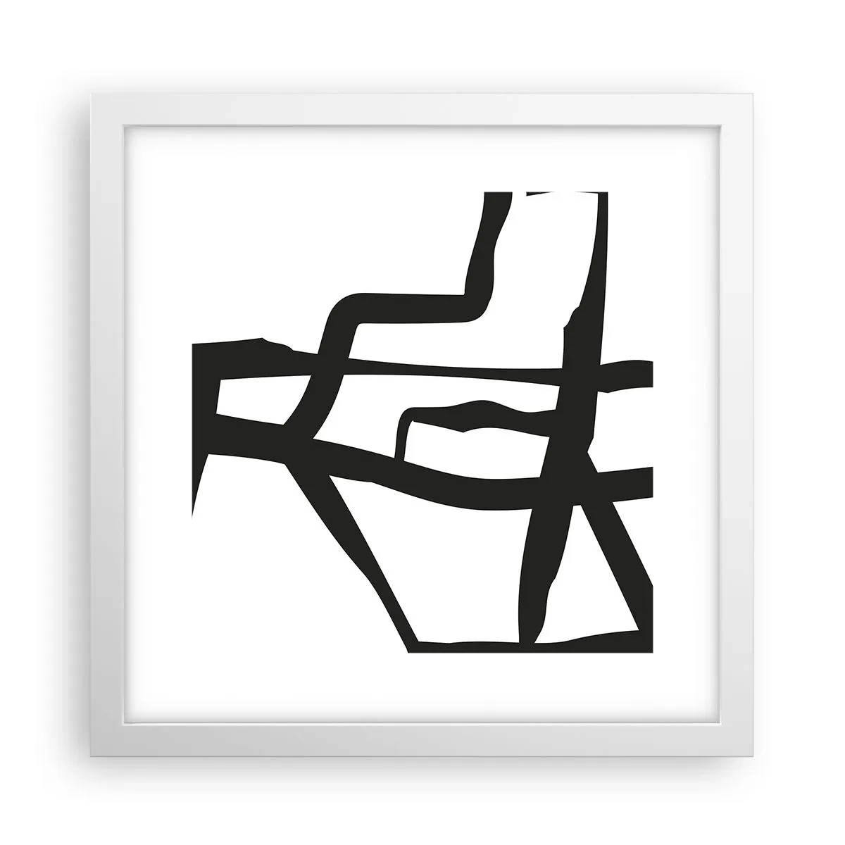 Affiche dans un cadre blanc - Poster - Conception noir et blanc - 30x30 cm