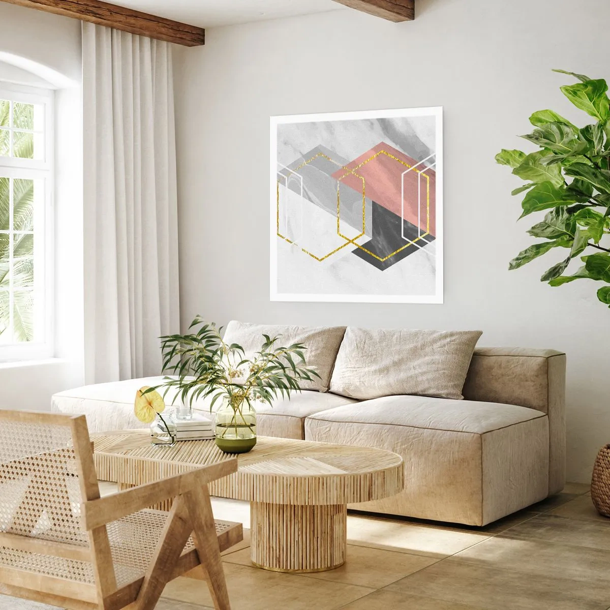 Affiche - Poster - Composition en chaîne - 40x40 cm