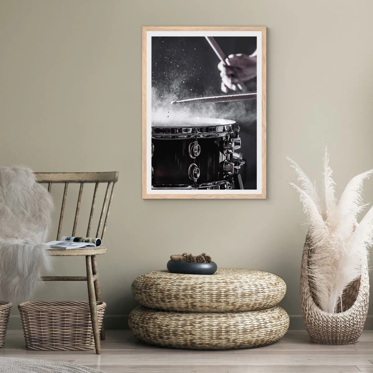 Affiche dans un chêne clair - Poster - Tempo de la musique - 40x50 cm