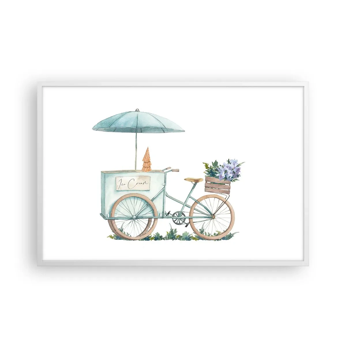 Affiche dans un cadre blanc - Poster - Doux souvenir d'été - 91x61 cm