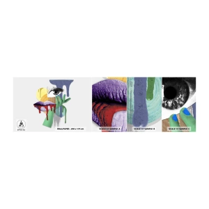 Échantillon De Papier Peint Standard Eco - Un portrait déconstruit - Abstraction, Morceau, Œil - 100x30 cm
