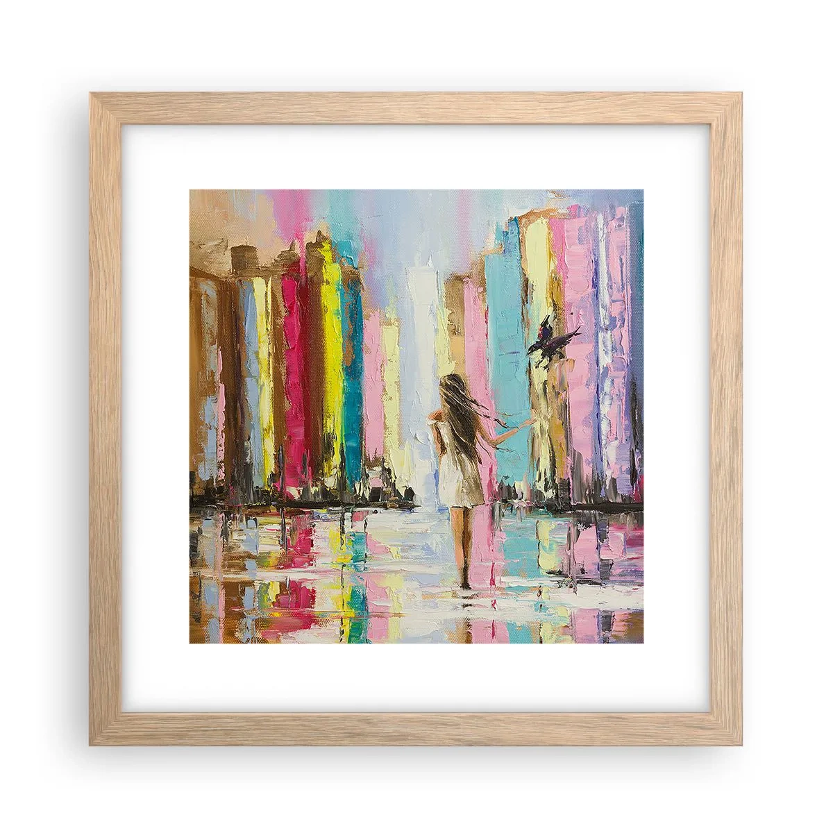 Affiche dans un chêne clair - Poster - Viens avec moi - 30x30 cm