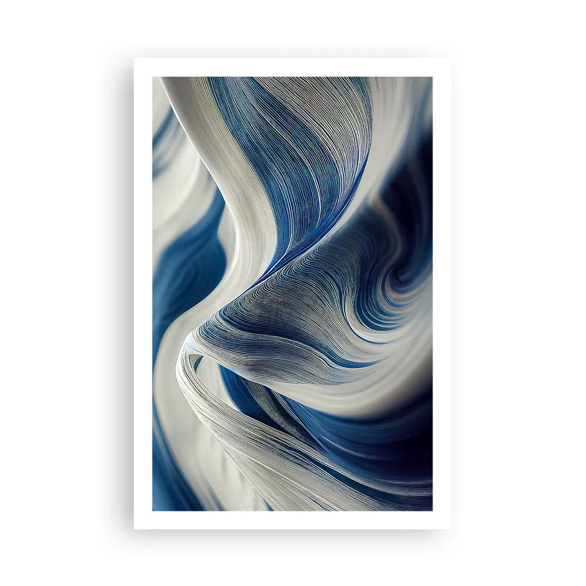 Affiche - Poster - La fluidité du bleu et du blanc - 61x91 cm