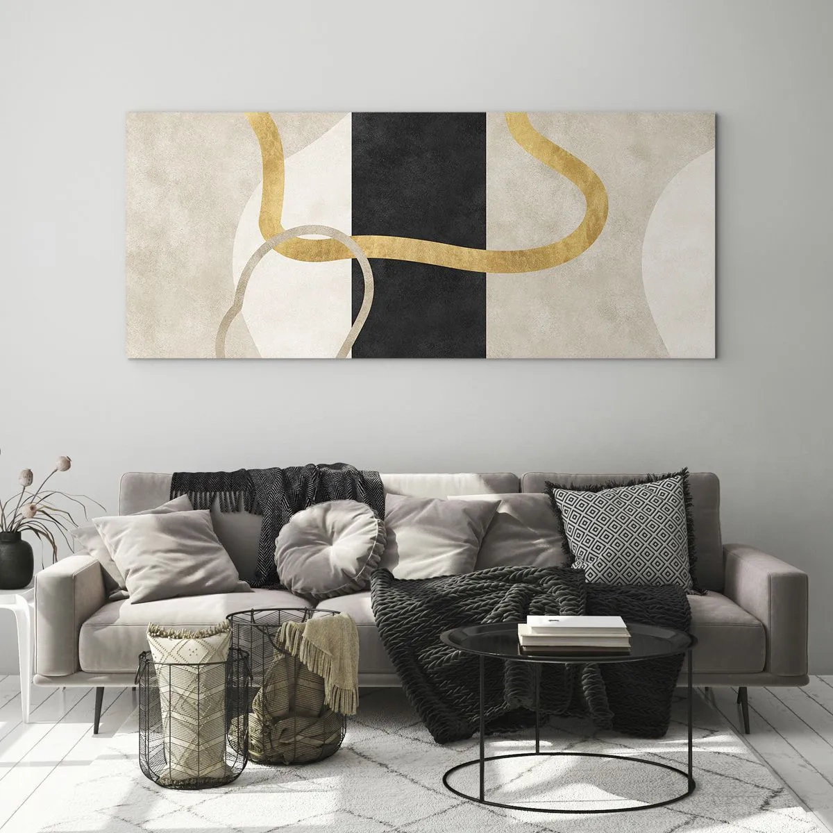 Impression sur verre - Image sur verre - Formes emmellées - 100x40 cm