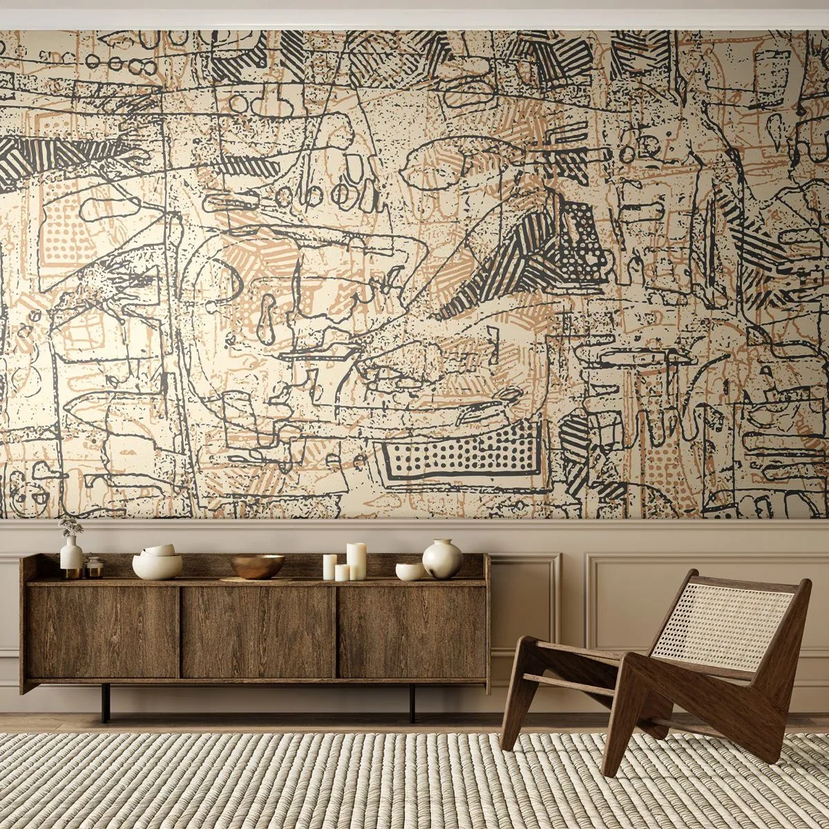 Papier Peint Photo Premium Canvas - Il attend d'être décodé - Graphique, Morceau, Abstraction - 250x175 cm