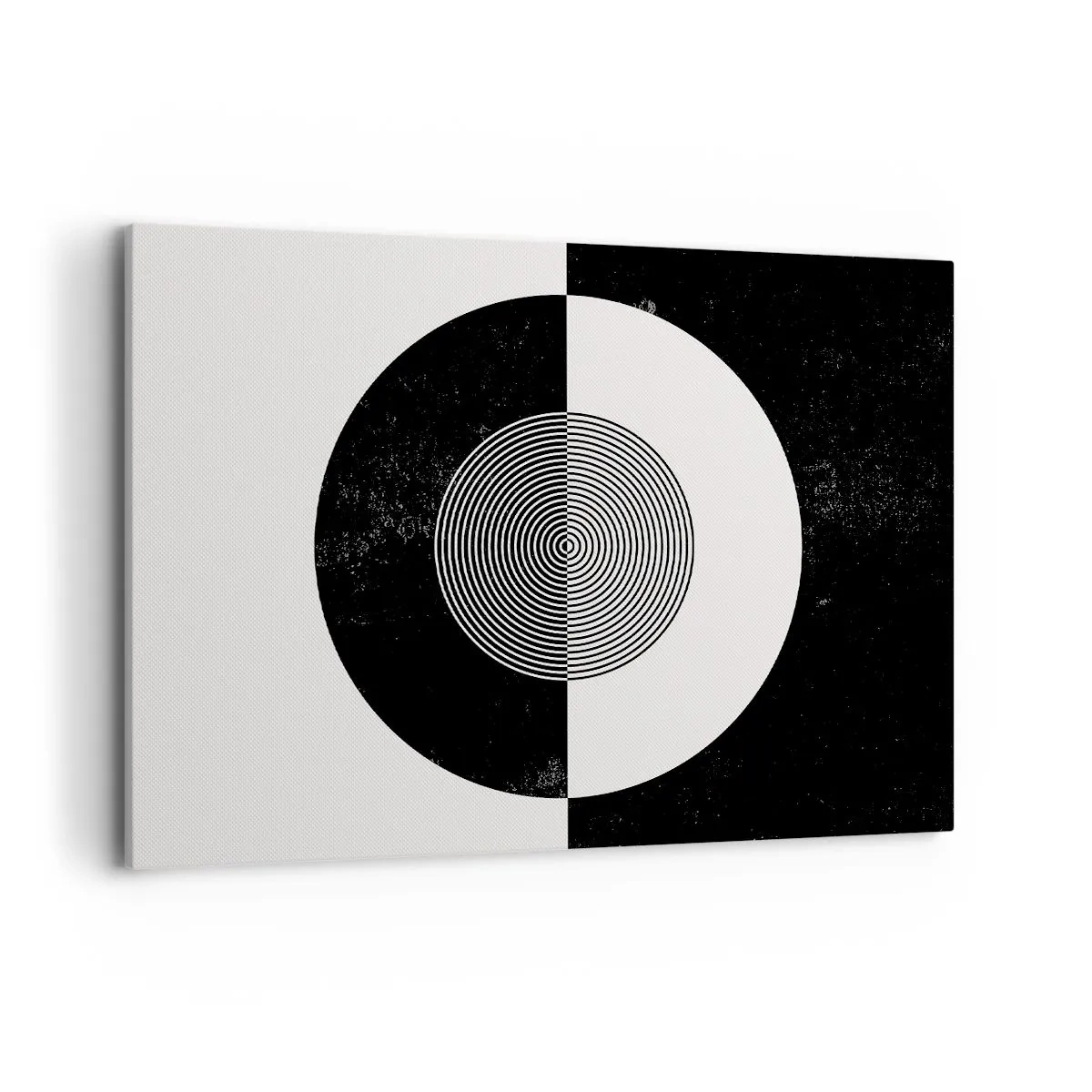 Impression sur toile - Image sur toile - Motif graphique contrasté noir et blanc - 100x70cm - Harmonie de noir et blanc - Décoration murale moderne pour le salon et la chambre ARTTOR