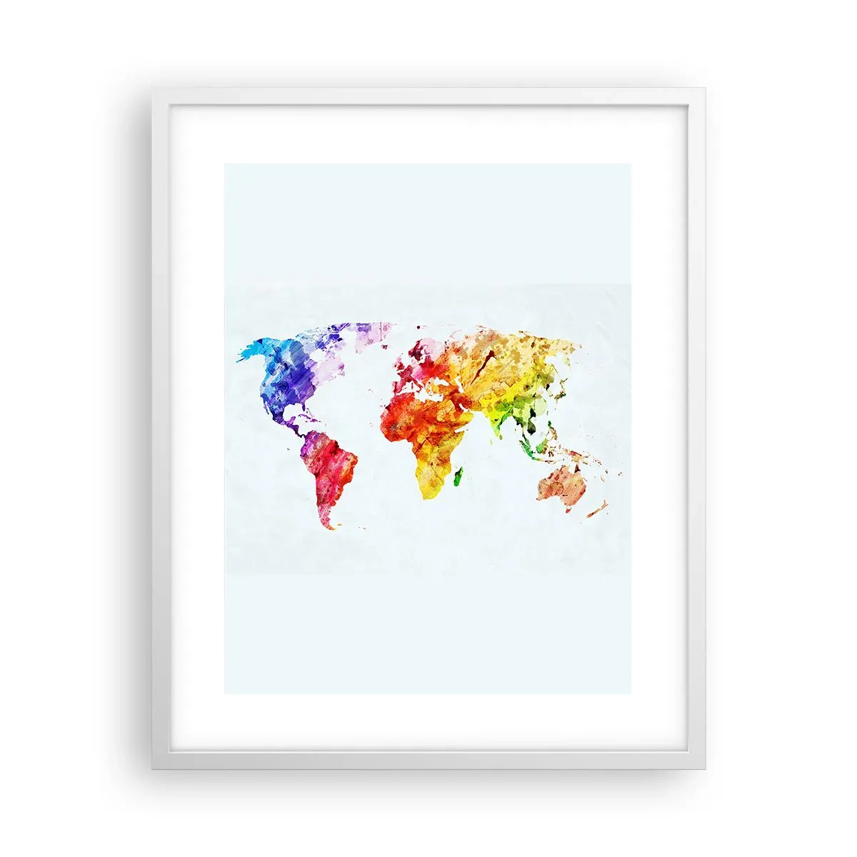 Affiche dans un cadre blanc - Poster - Toutes les couleurs du monde - 40x50 cm