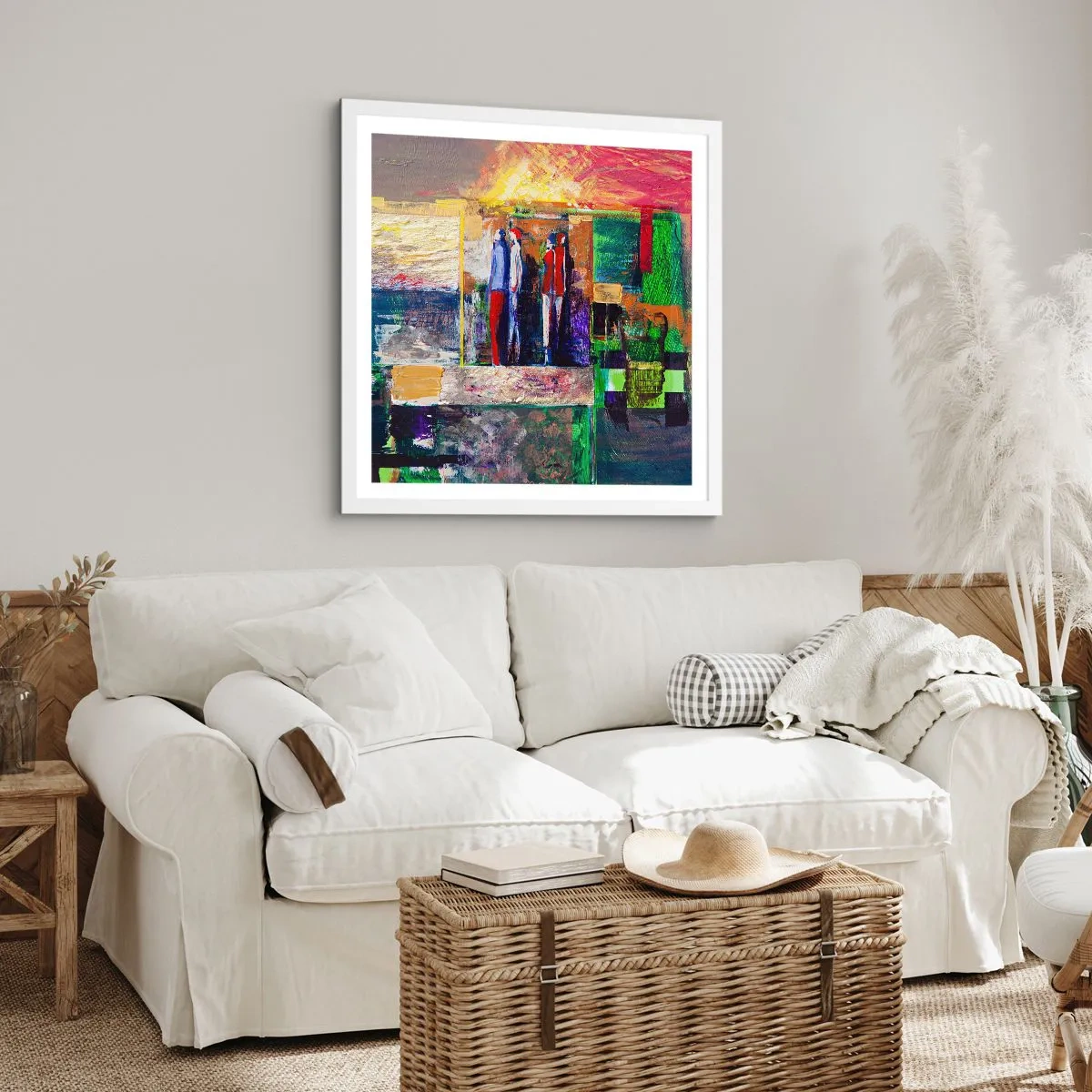 Affiche dans un cadre blanc - Poster - Relations et émotions - 40x40 cm