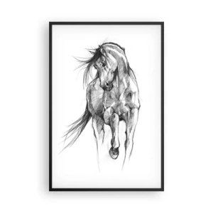Affiche dans un cadre noir - Poster - D'un trot gracieux - 61x91 cm