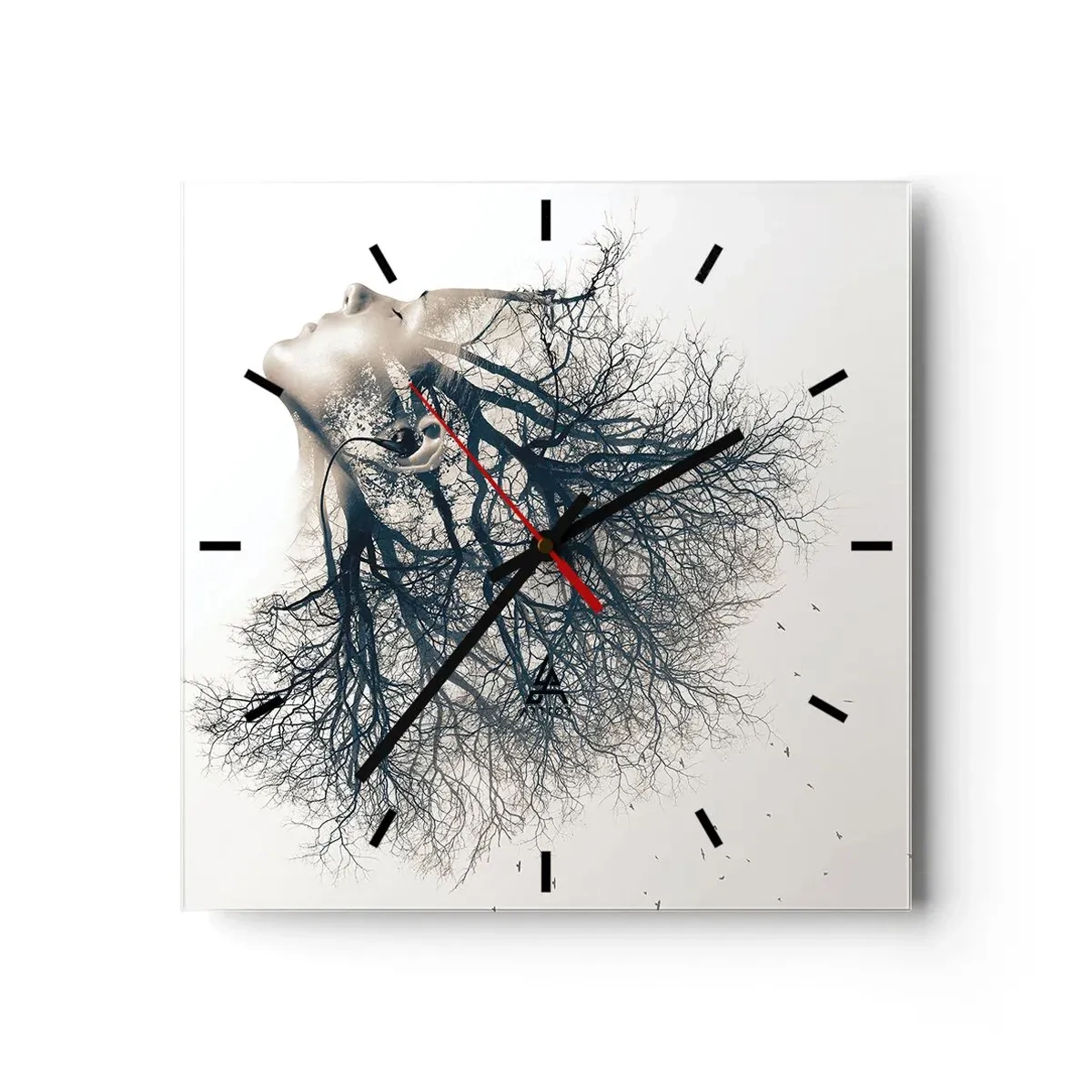 Horloge murale - Pendule murale - Écouter le murmure des arbres - 40x40 cm