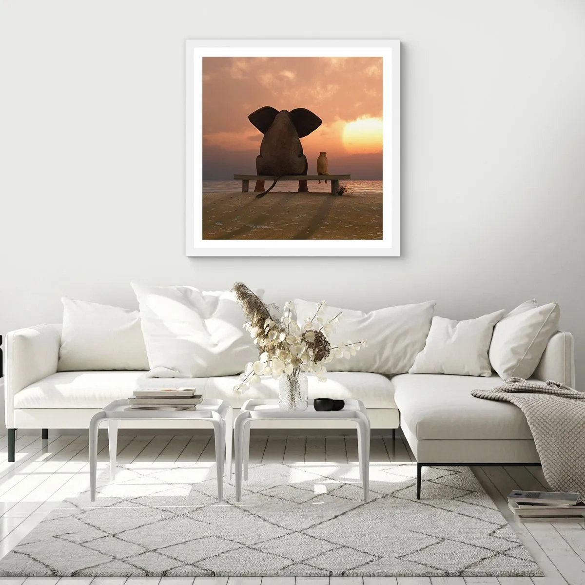 Affiche dans un cadre blanc - Poster - C'est bon de garder le silence ensemble - 30x30 cm