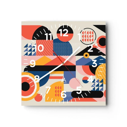 Horloge murale - Pendule murale - Composition : jouer - 30x30 cm