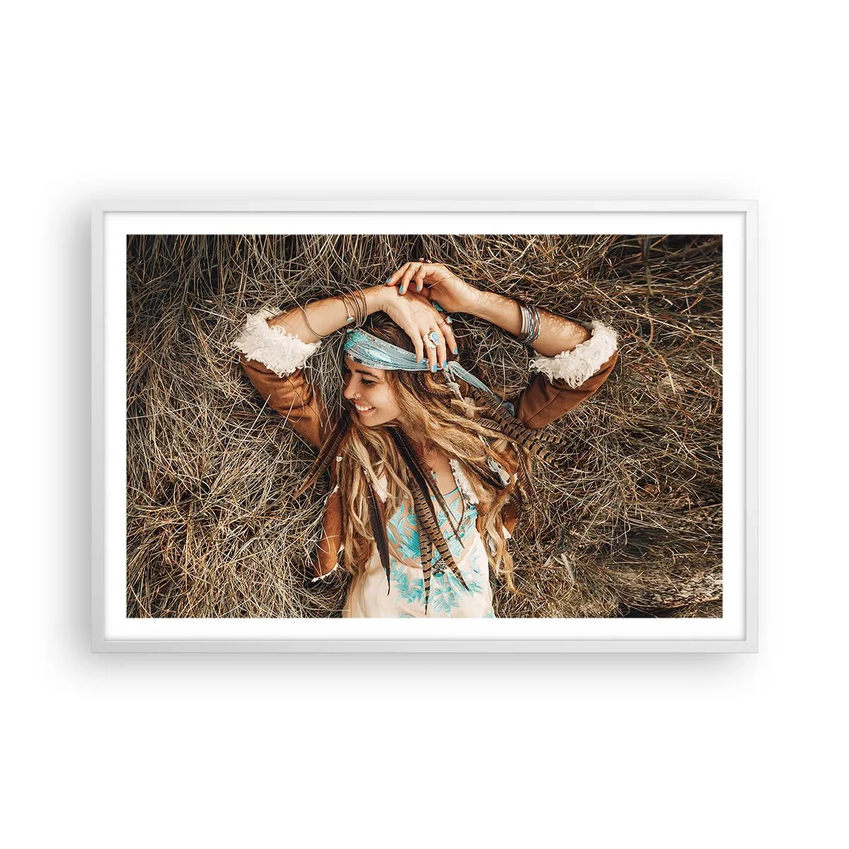 Affiche dans un cadre blanc - Poster - En route vers les années d'amour - 91x61 cm