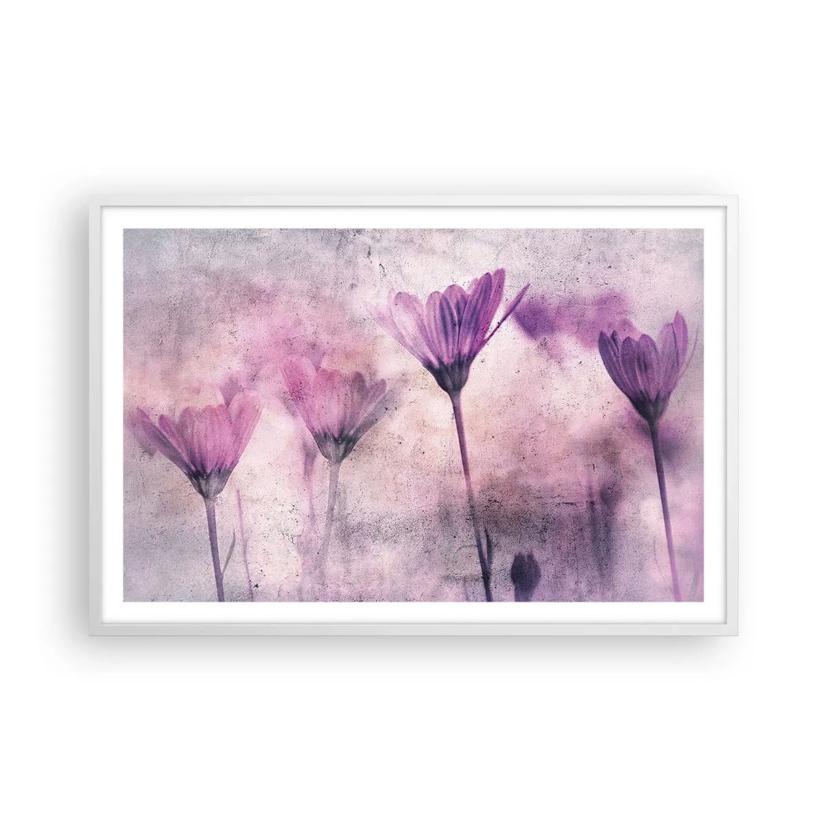 Affiche dans un cadre blanc - Poster - Rêve de fleurs - 91x61 cm