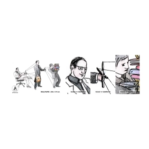 Échantillon de Papier Peint Autocollant Deluxe Sticker - Chacun a son maître - Abstraction, Homme, Travail - 100x30 cm