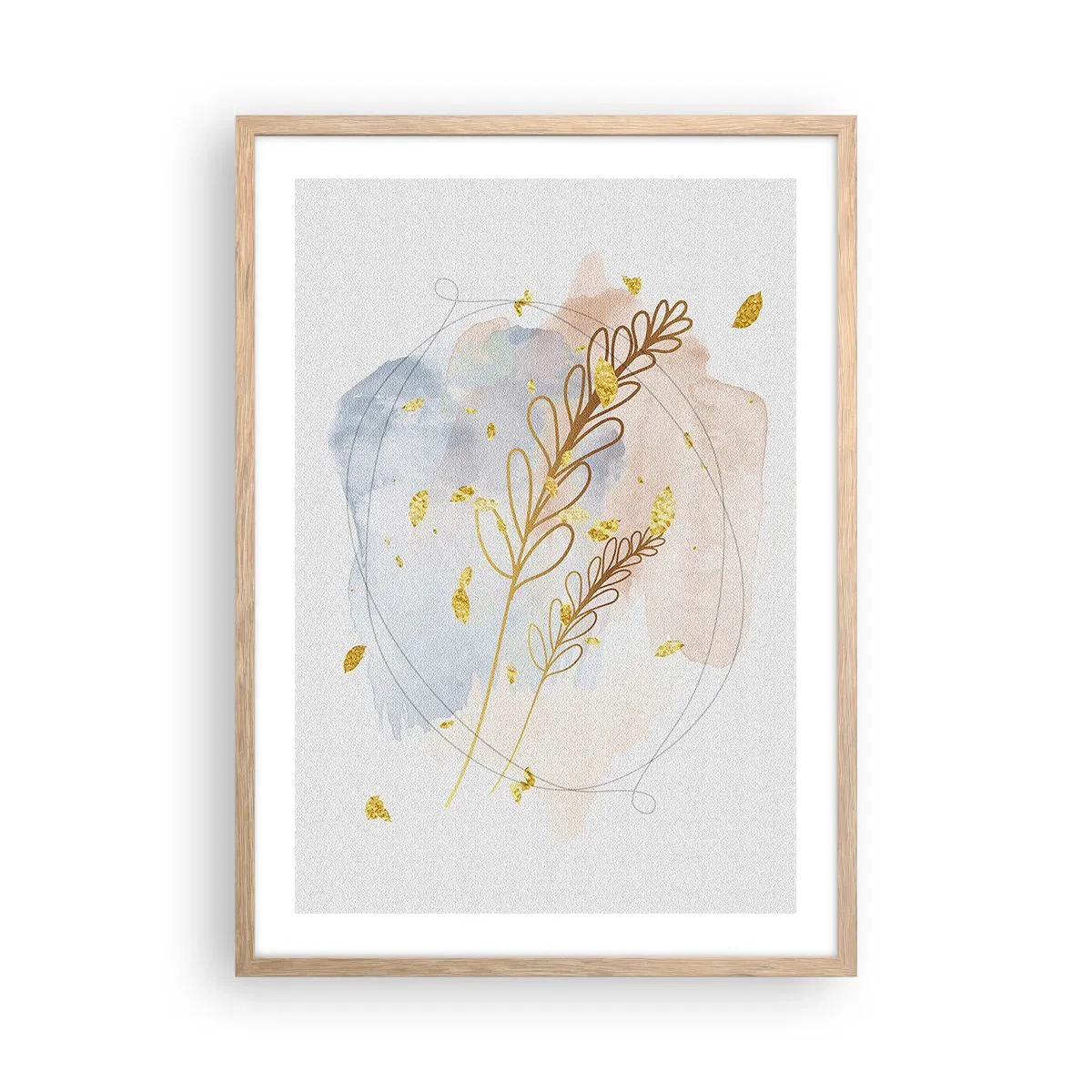 Affiche dans un chêne clair - Poster - Explosion d'or - 50x70 cm