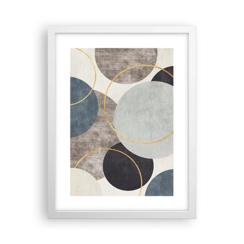 Affiche dans un cadre blanc - Poster - Cercles sur cercles - 30x40 cm