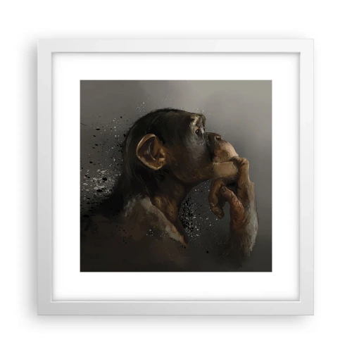 Affiche dans un cadre blanc - Poster - Certainement un penseur - 30x30 cm