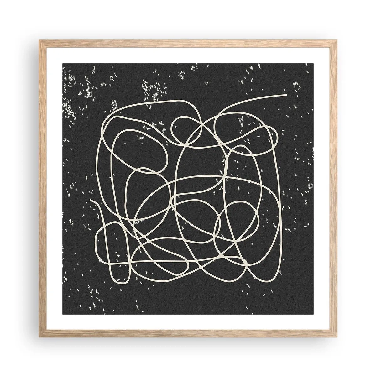 Affiche dans un chêne clair - Poster - Errance des pensées - 60x60 cm