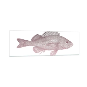 Impression sur verre - Image sur verre - Illustration détaillée d'un poisson sur fond blanc - 160x50cm - Poisson aux grands yeux - Décoration murale moderne pour le salon et la chambre ARTTOR