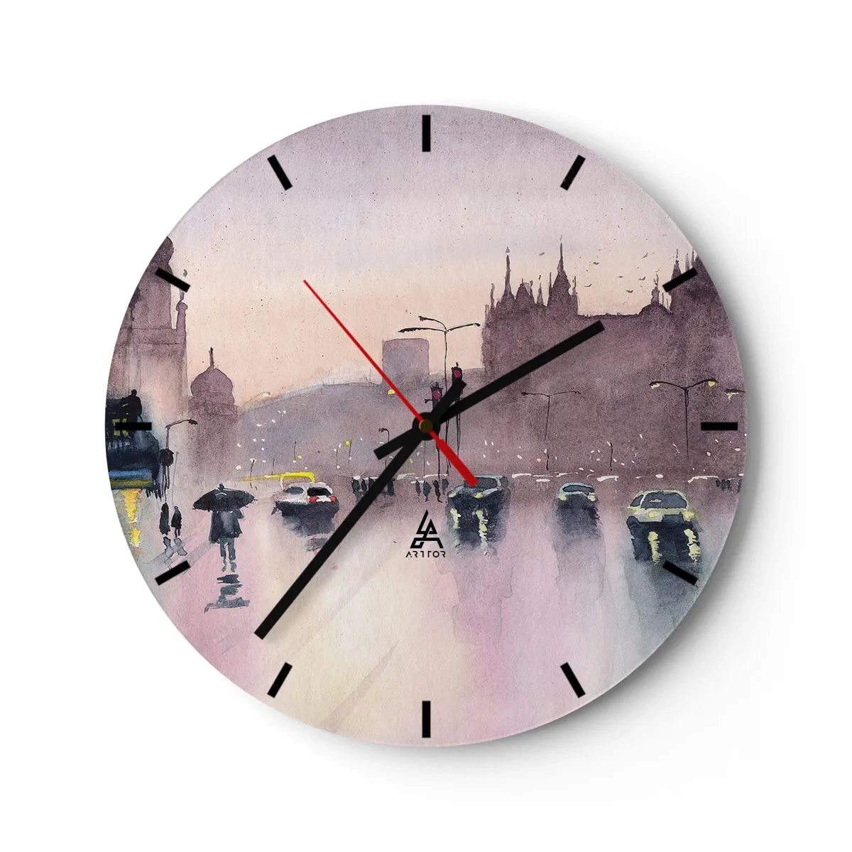 Horloge murale - Pendule murale - Dans une brume pluvieuse - 40x40 cm